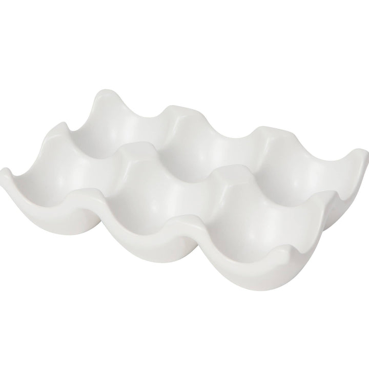 Matte White Ceramic Egg Crate