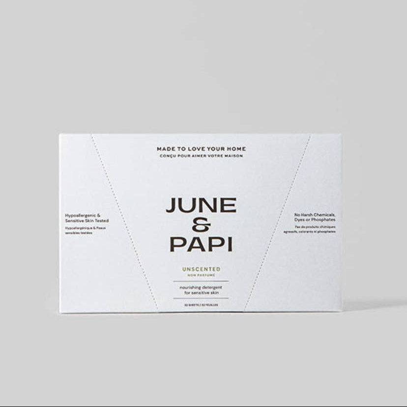 June Papi June & Papi Unscented Laundry Detergent Sheets | Gift Smack Gift Co