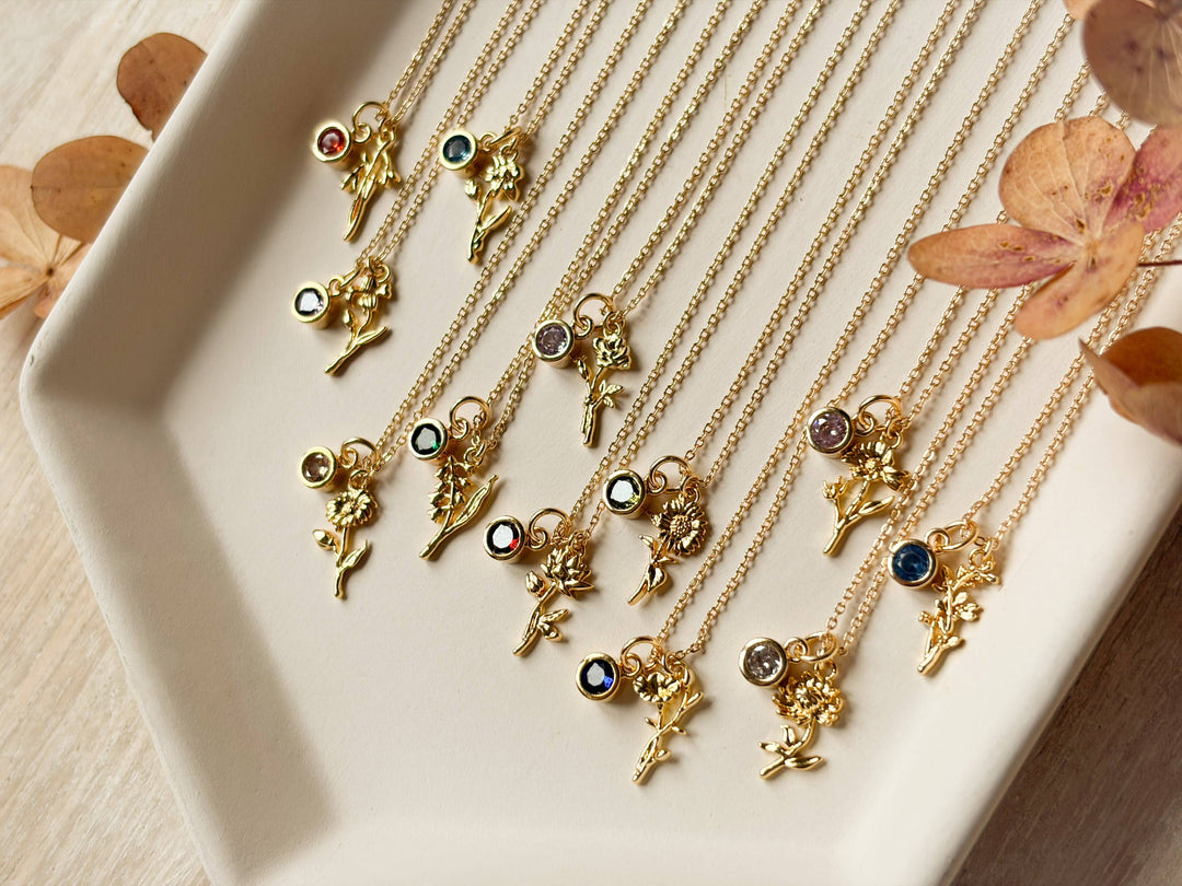 Birth Flower Necklace: October