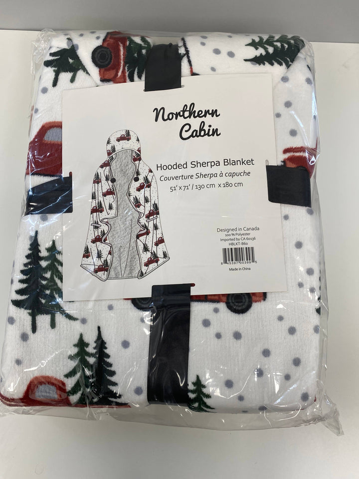 Hooded Sherpa Throw Blanket - Red Truck