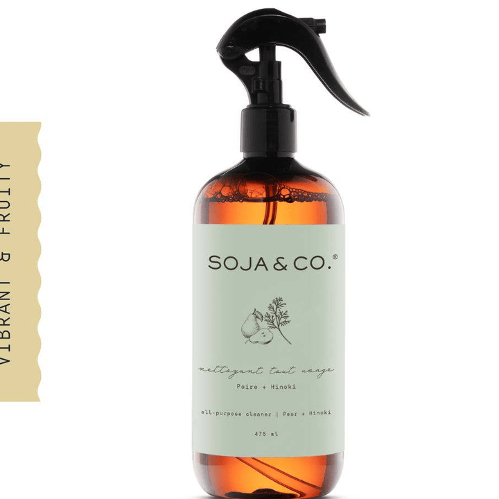 SOJA&amp;CO.® All Purpose Cleaner in Pear + Hinoki scent, 475ml bottle with a clean design and natural ingredients.