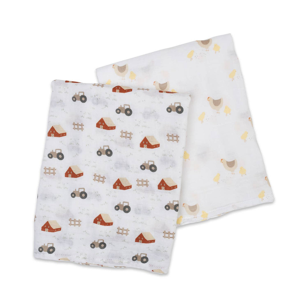 2-pack Cotton Swaddles - Barnyard/ Hens & Chicks