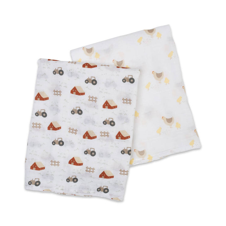 2-pack Cotton Swaddles - Barnyard/ Hens & Chicks