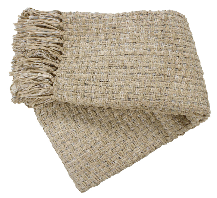 Chenille Basket Weave Throw Blanket