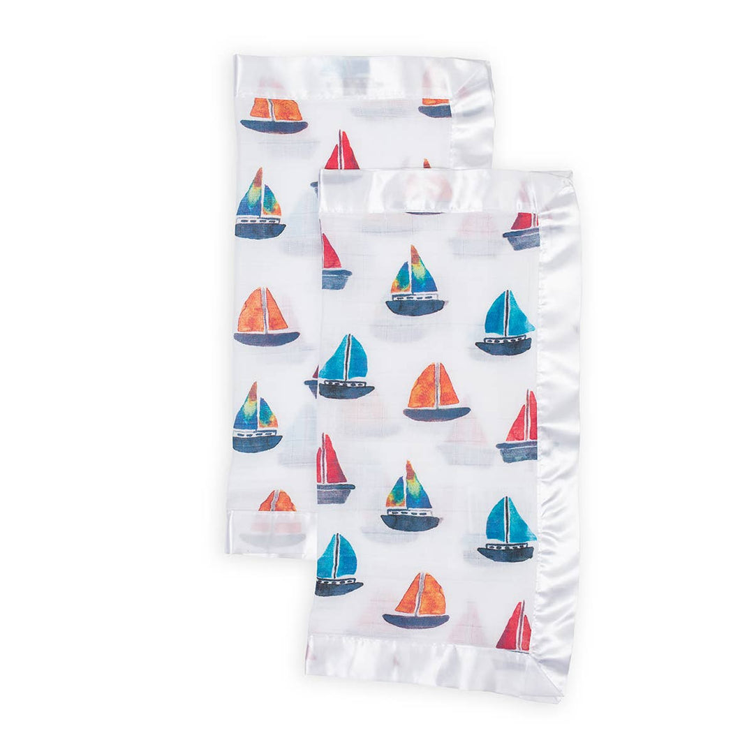 2-Pack Cotton Security Blankets 16" x 16" –  Sailboats - Gift Smack Gift Company