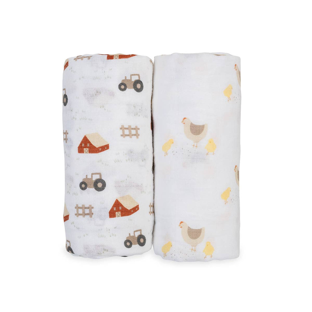 2-pack Cotton Swaddles - Barnyard/ Hens & Chicks