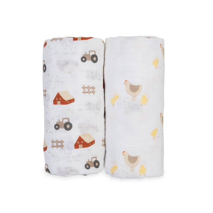 2-pack Cotton Swaddles - Barnyard/ Hens & Chicks