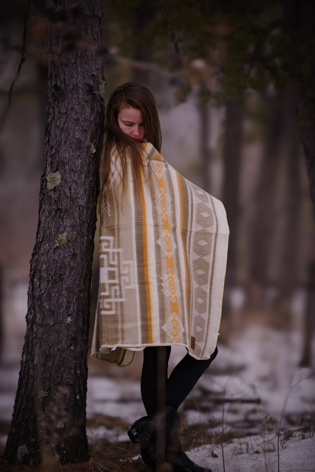 Sandstone Horizon Alpaca Throw Blanket