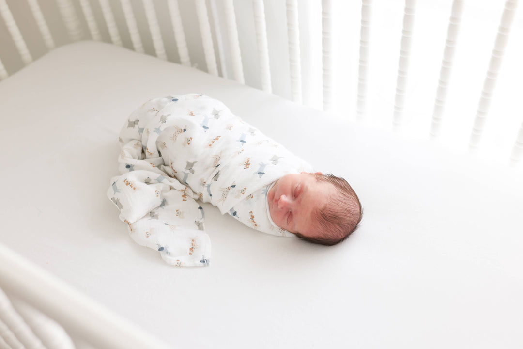 2-Pack Cotton Swaddle Blankets – Puppy Dog &amp; Stars - Gift Smack Gift Company