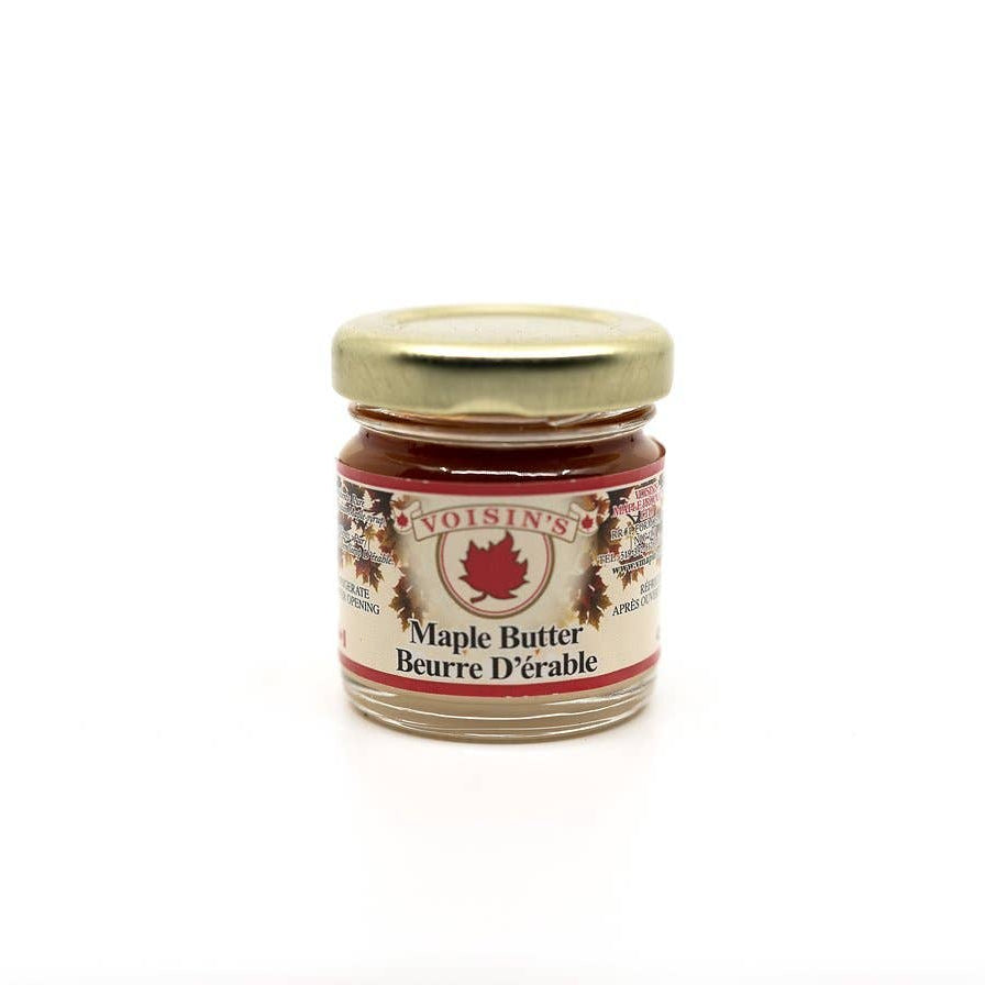 Jar of Voisin's Maple Butter on a white background