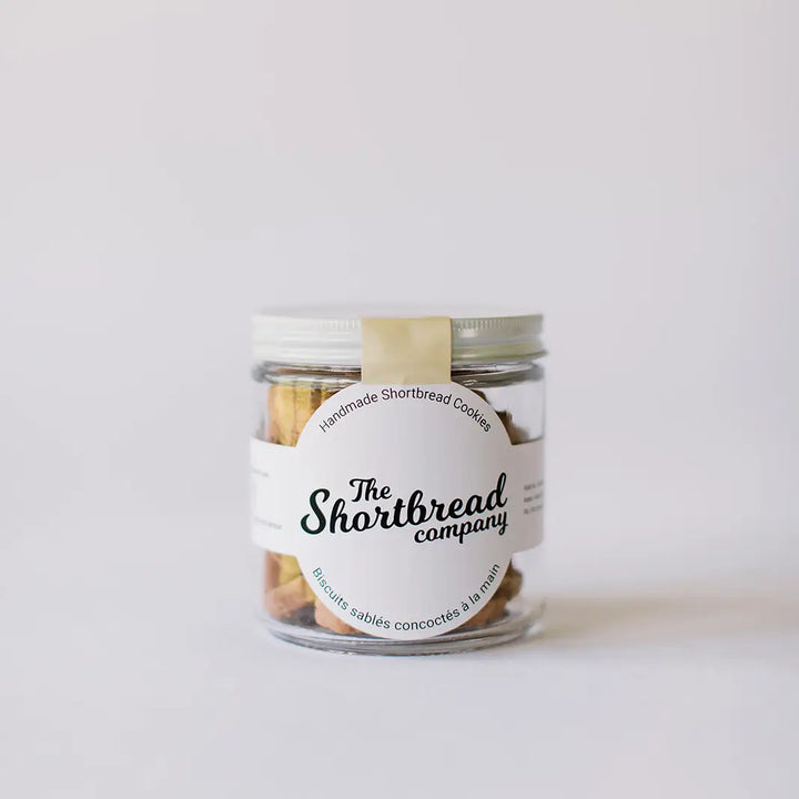 Dark Chocolate Toffee Pecan shortbread mini cookie jar
