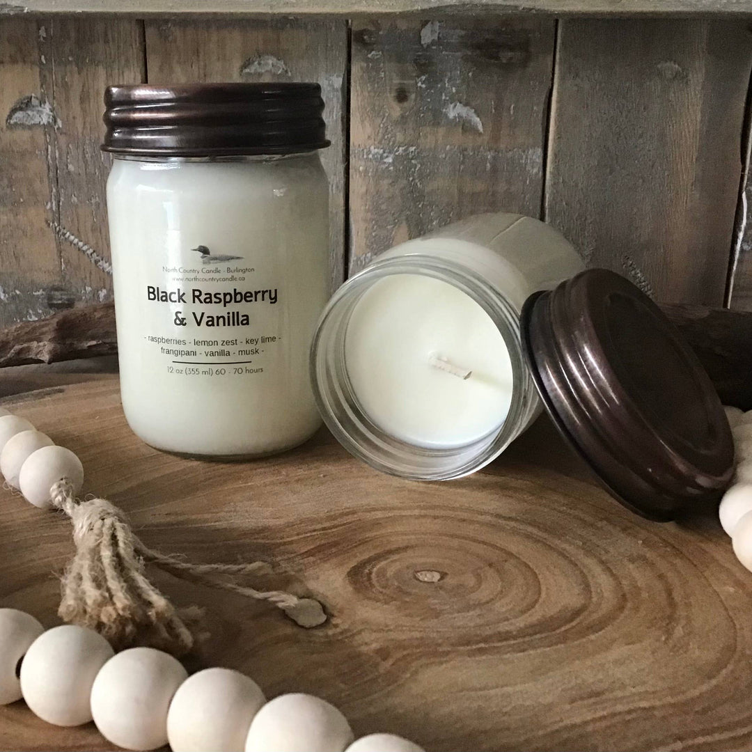 Black Raspberry & Vanilla - 12 oz Soy Wax Candle