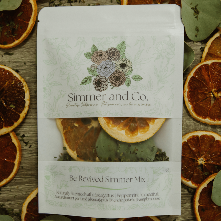 Simmer &amp; Co Be Revived natural aroma simmer pot mix in a jar, home fragrance product with dried herbs and spices for home use