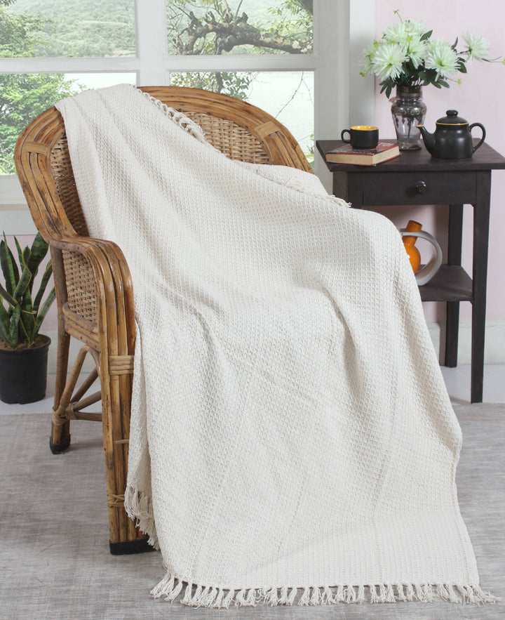 Cream Cotton Throw