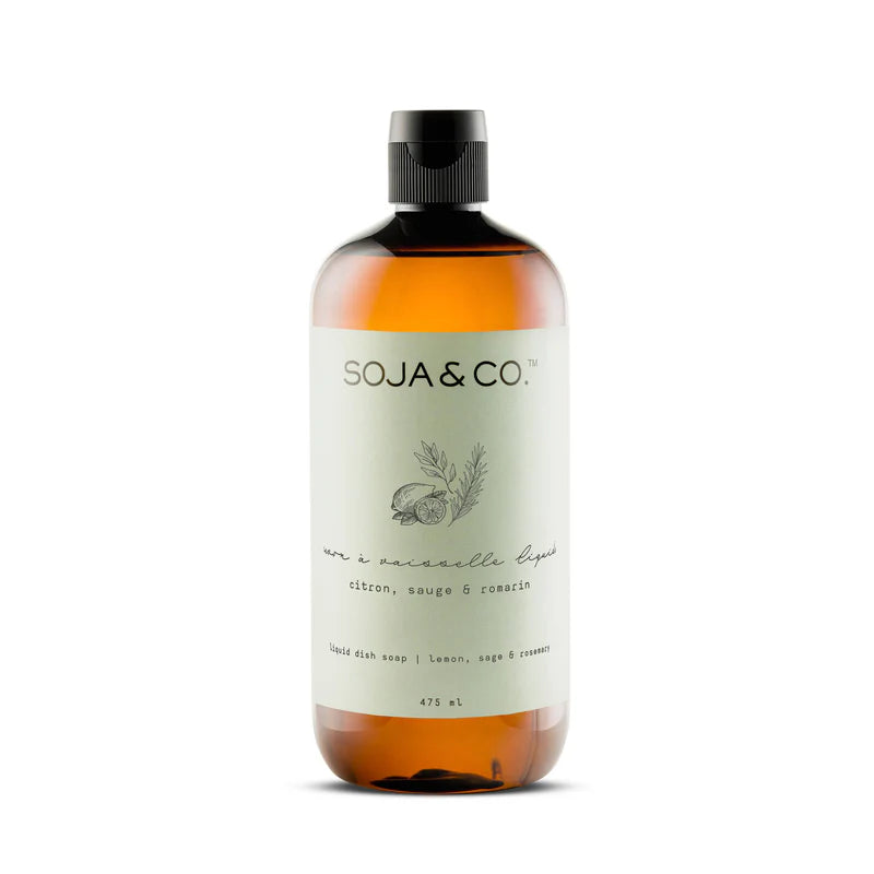 Liquid Dish Soap - Lemon, Sage & Rosemary by Soja & Co. 475ml