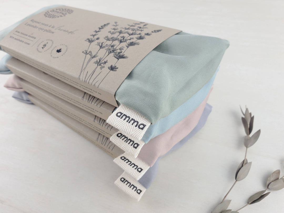 Lavender eye pillow with Tencel washable cover : Sage
