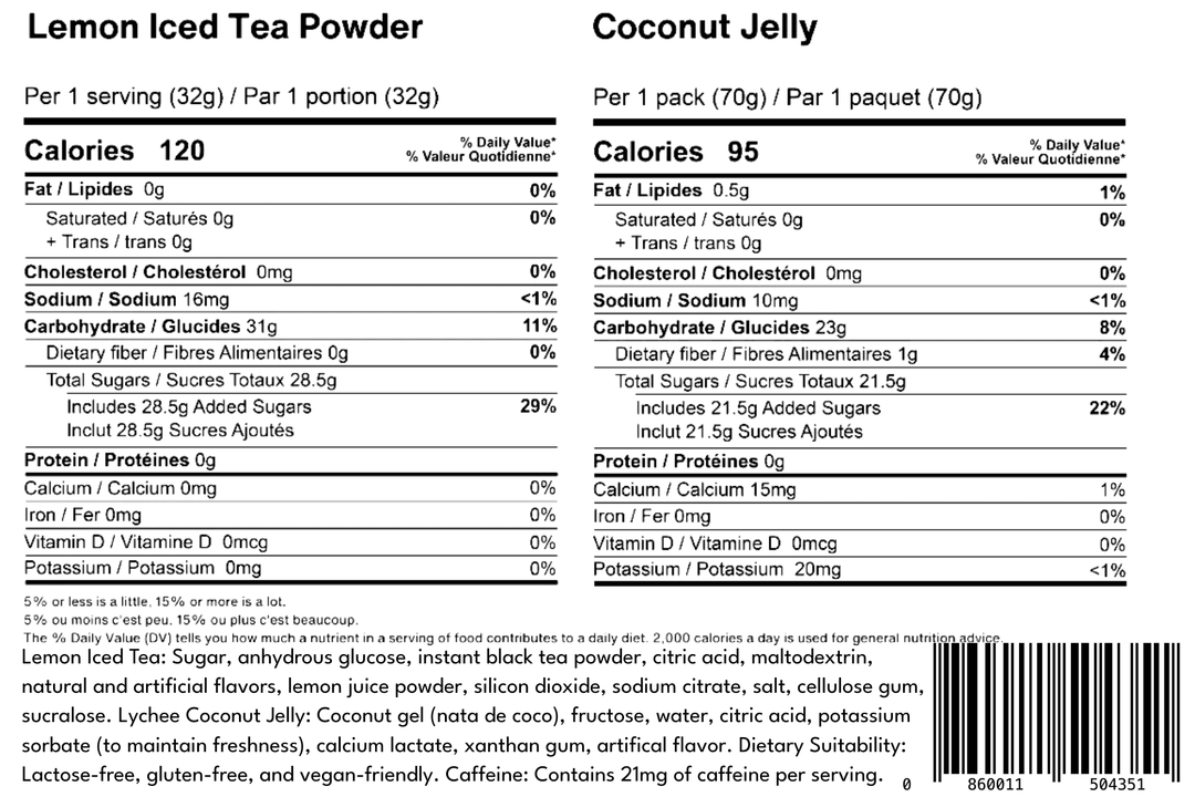 Lemon Iced Tea Instant Boba Kit: Wheat Straws