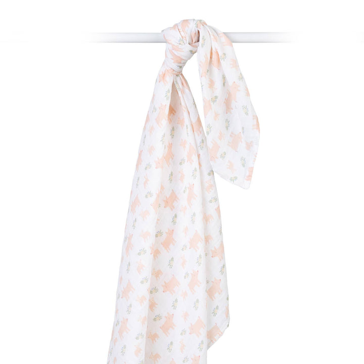 Muslin Cotton Swaddle Blanket - Piggy