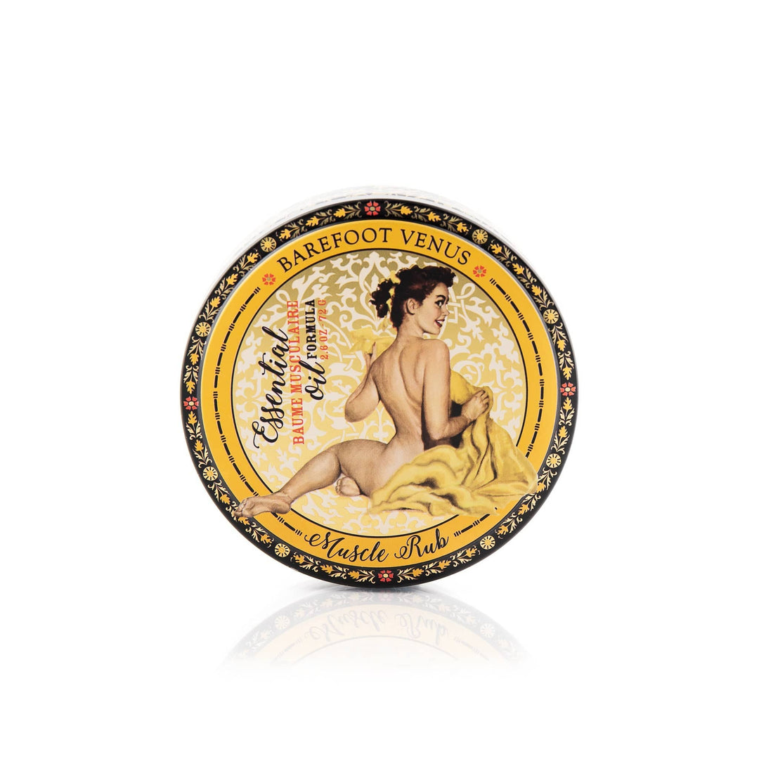 Barefoot Venus Muscle Rub container on a white background