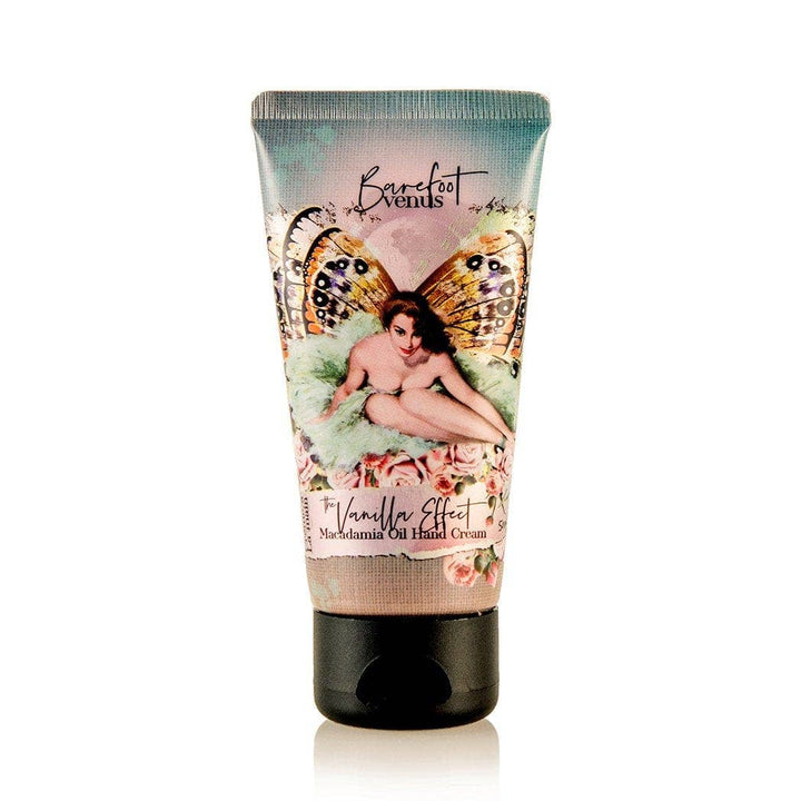 Hand cream tube with fairy design on a white background