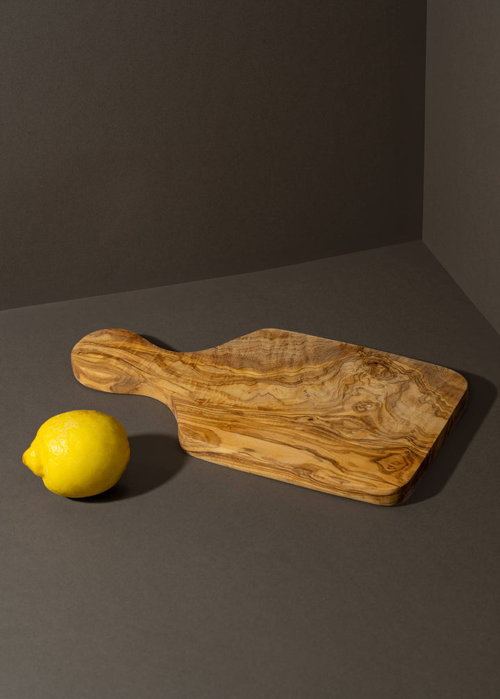 Natural Olive Wood Cheese Board with Handle | Rectangular