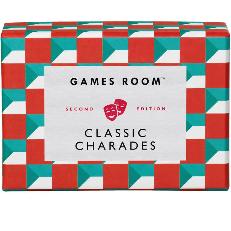 Box of 'Classic Charades' game from 'Games Room' on a white background