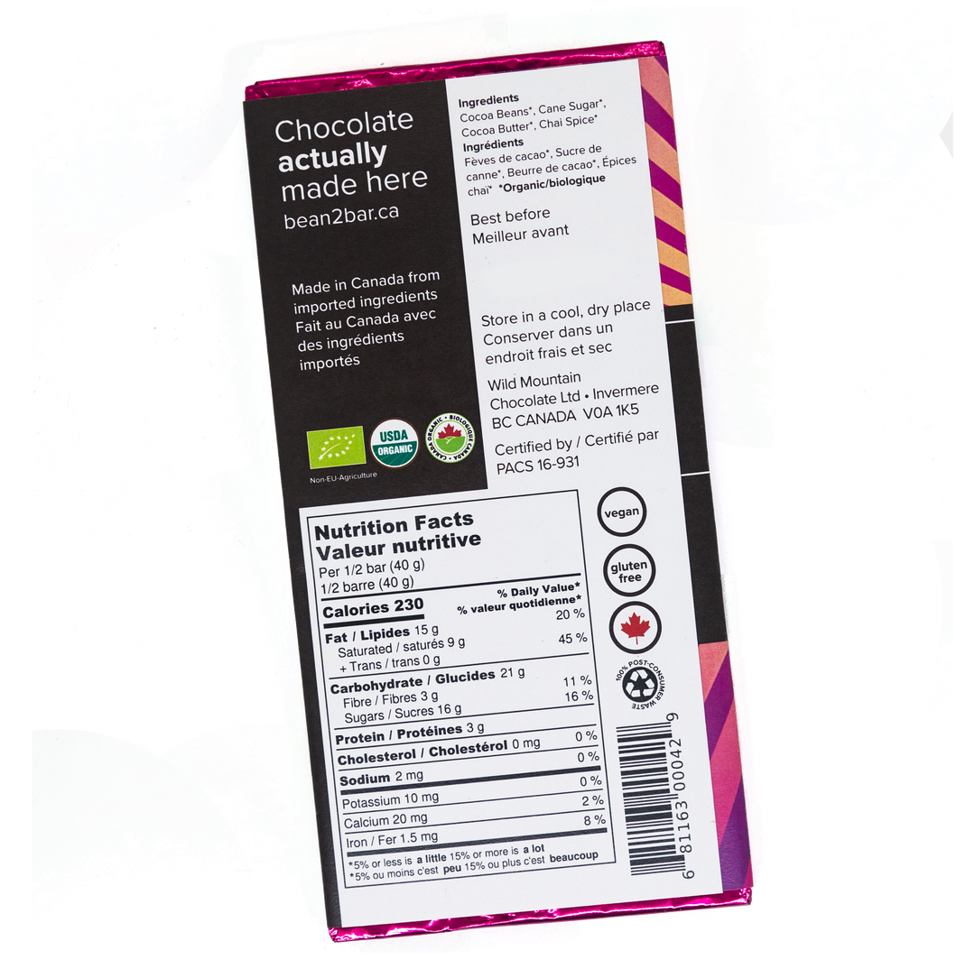 Wild Mountain Chai Latte Chocolate Bar