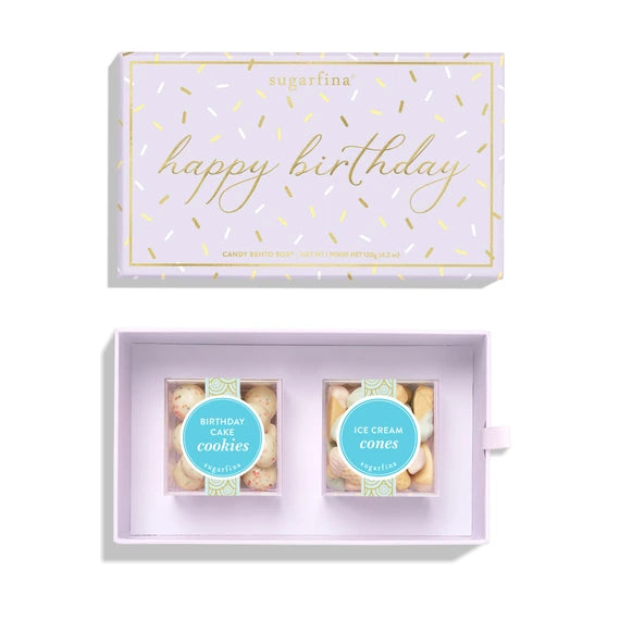 Sugarpina birthday-themed cookie set in a decorative box with &