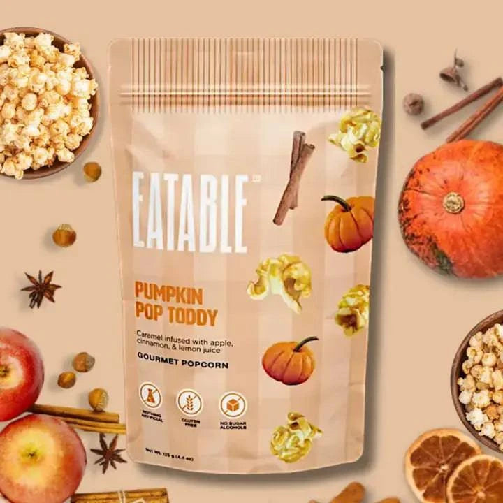 Eatable Pumpkin Pop Toddy - Gourmet Caramel Halloween Popcorn - 125g - Gift Smack Gift Company