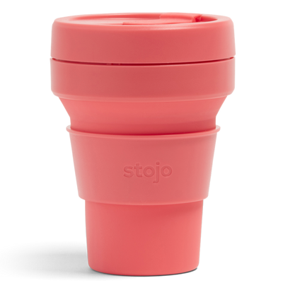 Not too big, not too small, the 12 oz is juuuust right for just about everything. Take it with you everywhere, and you’ll always be ready for a spontaneous cup of coffee.      Stojo cups are designed to fit together like a puzzle, eliminating the need for glues and adhesives. And because safety always comes first, each component is BPA-free, lead-free, and phthalate-free. Dishwasher safe. 