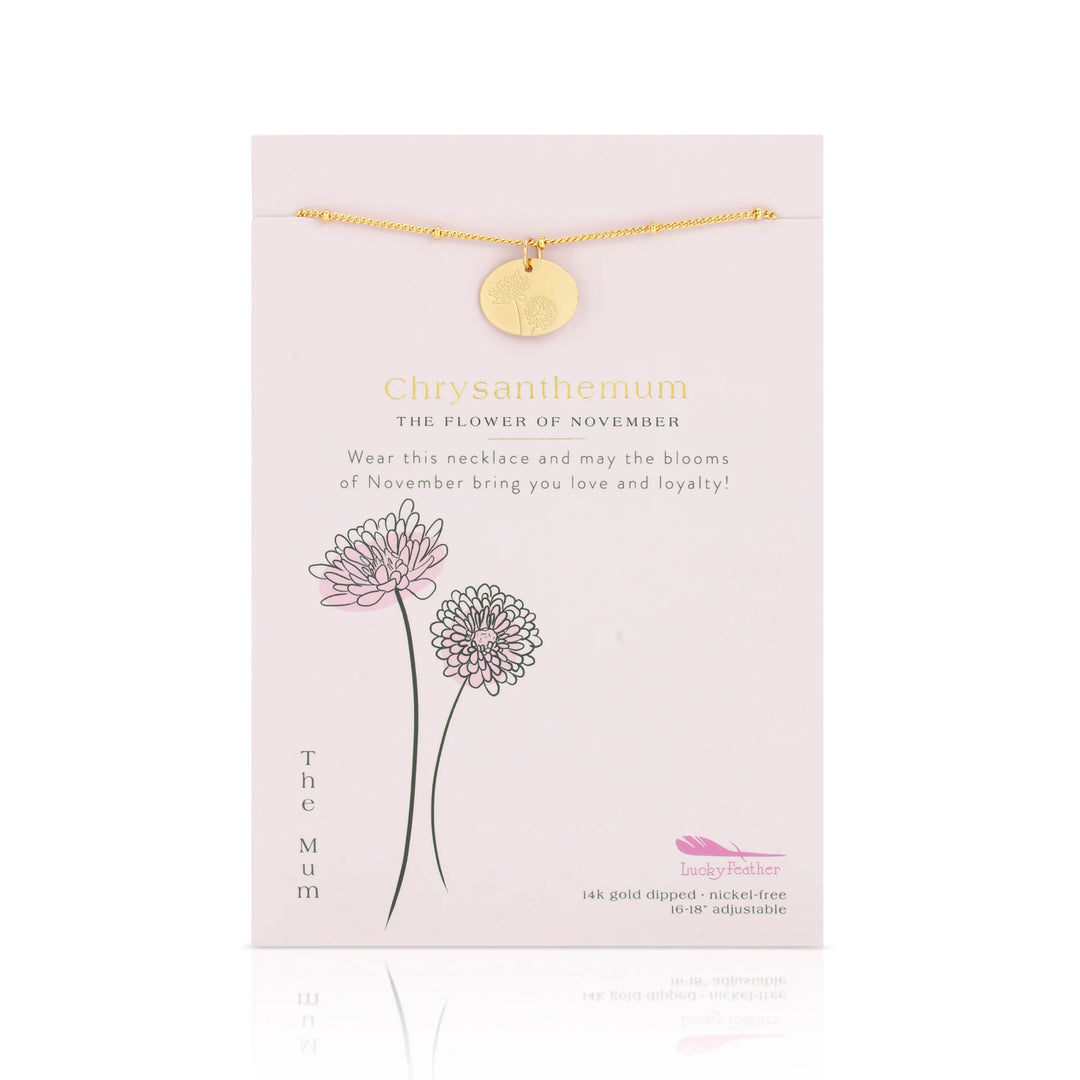 Birth Flower Necklace November Chrysanthemum