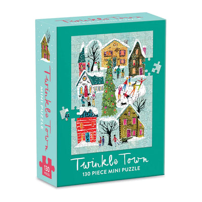 The Twinkle Town Mini Puzzle from Galison is the perfect stocking stuffer or little gift. Image by Louise Cunningham, a best seling artist in the Galison line of products. 130 Pieces. Box Measures: 4.5" x 3.25" x 1.25", Puzzle Measures: 6" x 8.25"