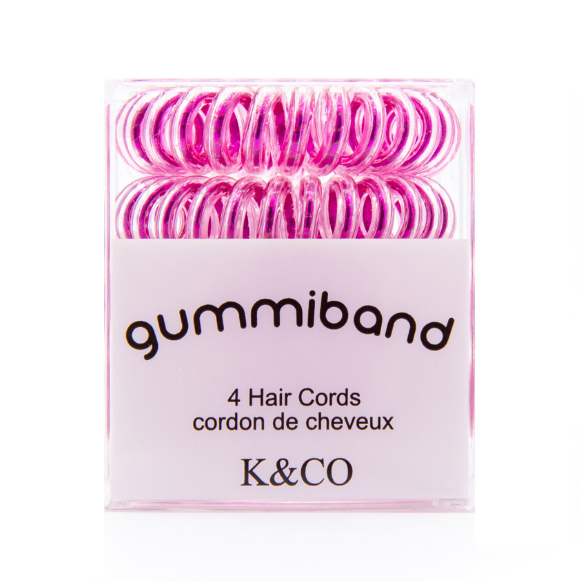Hypoallergenic (They do not absorb water or sweat so they do not breed bacteria)  Suitable for all types of hair (Long and thick hair? Use 2 GummiBands for extra hold!)  Gentle on hair, reducing breakage and styling damage  Reusable for years. When the cord stretches out, warm it up with hot air from a hair dryer or hot water to return it to it’s original shape!