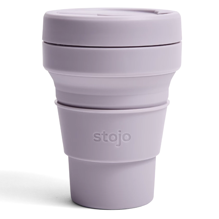 Not too big, not too small, the 12 oz is juuuust right for just about everything. Take it with you everywhere, and you’ll always be ready for a spontaneous cup of coffee.      Stojo cups are designed to fit together like a puzzle, eliminating the need for glues and adhesives. And because safety always comes first, each component is BPA-free, lead-free, and phthalate-free. Dishwasher safe. 
