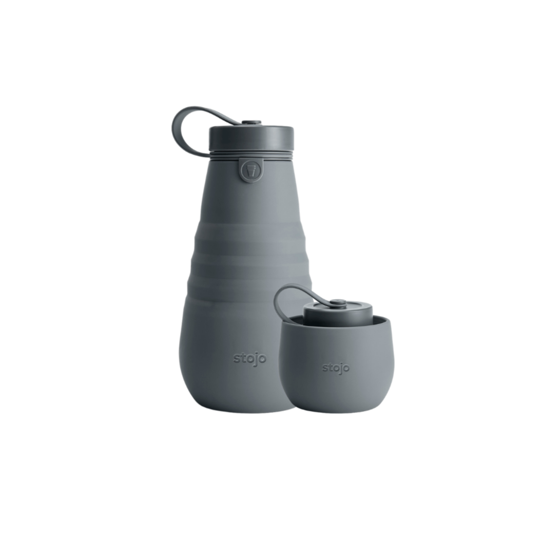 20 oz. Collapsible Travel Water Bottle- Dark Grey