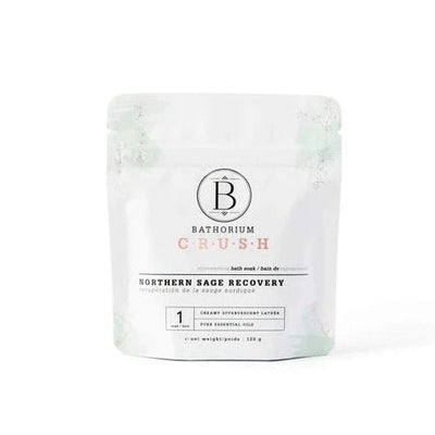 Rejuvenating Bath Soak. Embrace the enchanting feeling of the northern borealis direct from your tub. The cool tingle of fresh menthol crystal envelops your entire body while brightening sage, pine, and coriander seed detoxify and Abyssinian Oil nourish damaged skin. British Columbia glacial clay with its superior high mineral content pulls toxins and leaves the skin soft and dewy.  Hints of: Sage, Menthol, Pine, Coriander Seed Perfect for: Muscle Recovery, Congestion-relief, Athletes