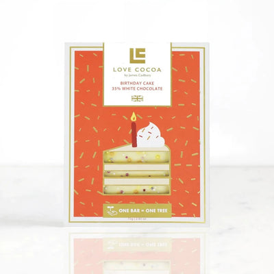 This magical chocolate bar combines sweet white chocolate with aromatic vanilla and lots of crunchy sprinkles and is sure to bring back even sweeter childhood memories. What better way is there to say Happy Birthday?
