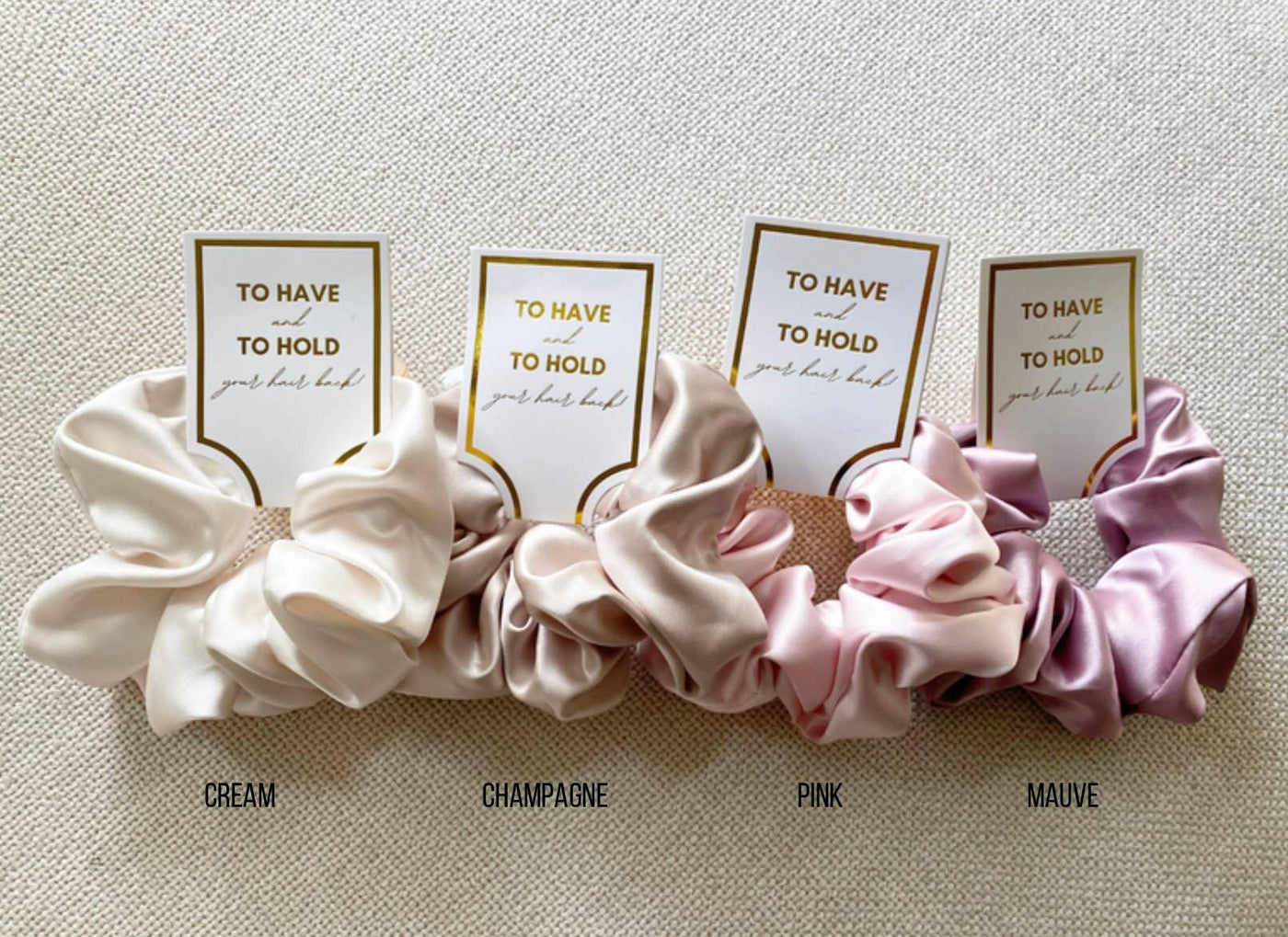 Bridesmaid Hair Scrunchies - Champagne Women's Accessories LoveLina 