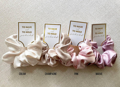 Bridesmaid Hair Scrunchies - Champagne Women's Accessories LoveLina 