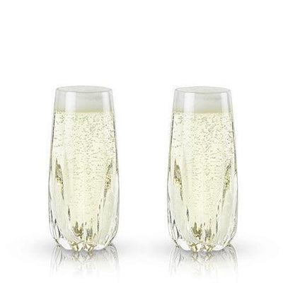 Cactus Crystal Champagne Flutes - Set of 2 Housewares Viski 