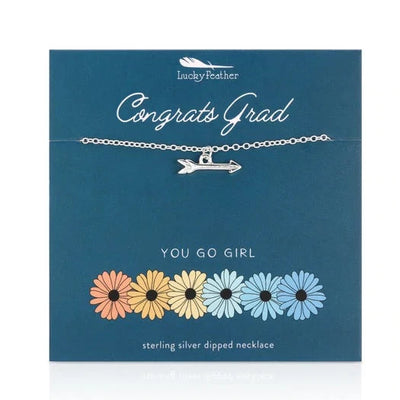 Congrats Grad-Go Girl Necklace Jewelry Lucky Feather 