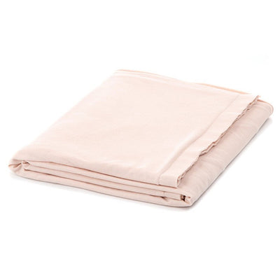 This beautiful pale pink throw is luxuriously soft and light. It's 66% polyester and 35% jersey cotton. It's 50" x 60" and would be a stunning gift for any occasion. Pair it with any of our spa products or delicious treats for a cozy afternoon!