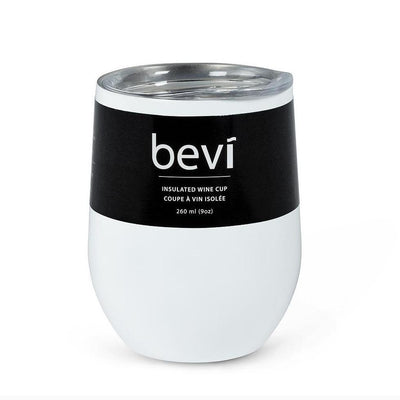 Enjoy your favourite vintage and keep it at the perfect temperature for hours on end with this sleek and stylish Bevi tumbler in white. Made of plastic and high-grade stainless steel, this double-walled and vacuum-sealed, shatterproof tumbler keeps your beverage cold for up to 9 hours, and hot drinks warm for up to 3 hours. This wine tumbler is the perfect addition to our gift boxes.