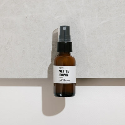 Settle Down is a calming spray for pillow, face and body.  A great addition to the entire family's bedtime routine, and K'Pure has added witch hazel and coconut oil, so it also doubles as a hydrating facial toner with a blend of organic essential oils including lavender.   Available in 100ml and 30ml glass bottles. Also available in 30ml bottles, renamed "Dream Catcher, pillow spray to banish all bad dreams", for kids.  Gift Recommendations: Birthday Gift, Wellness Gift, Get Well Gift Box